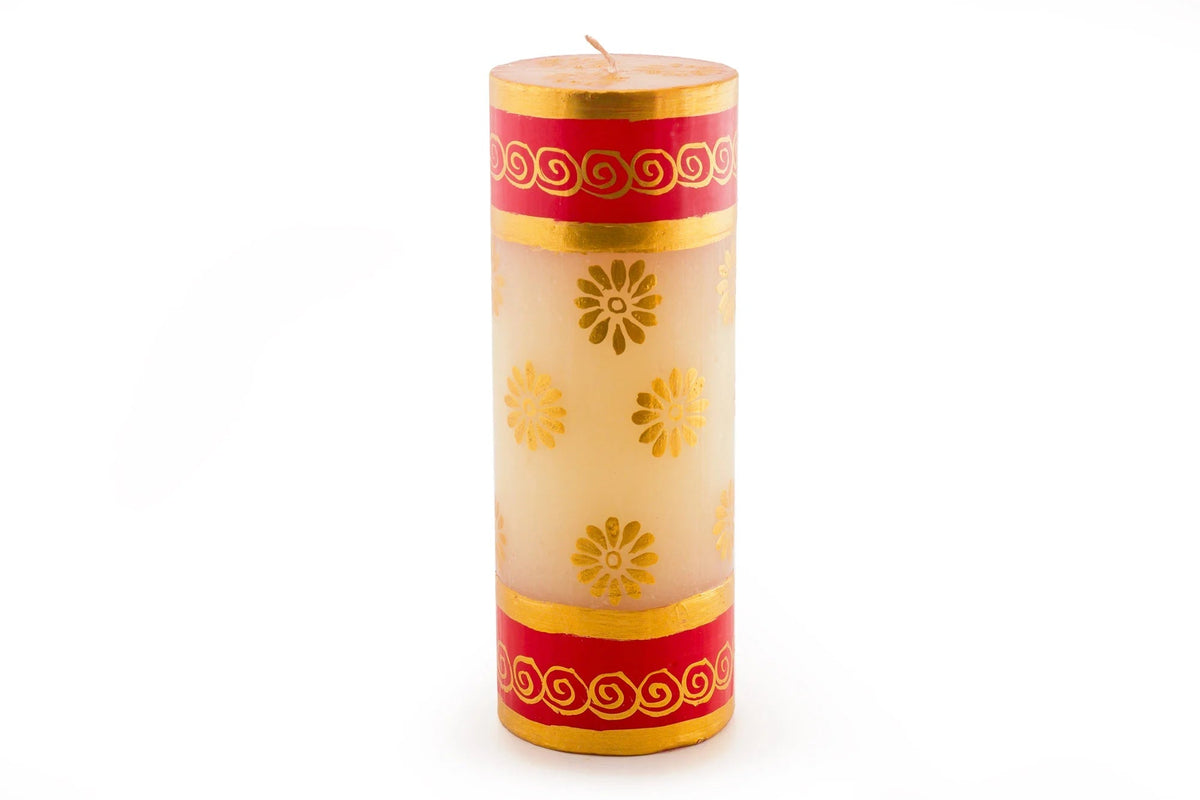 Traditional Christmas Painted Candles
