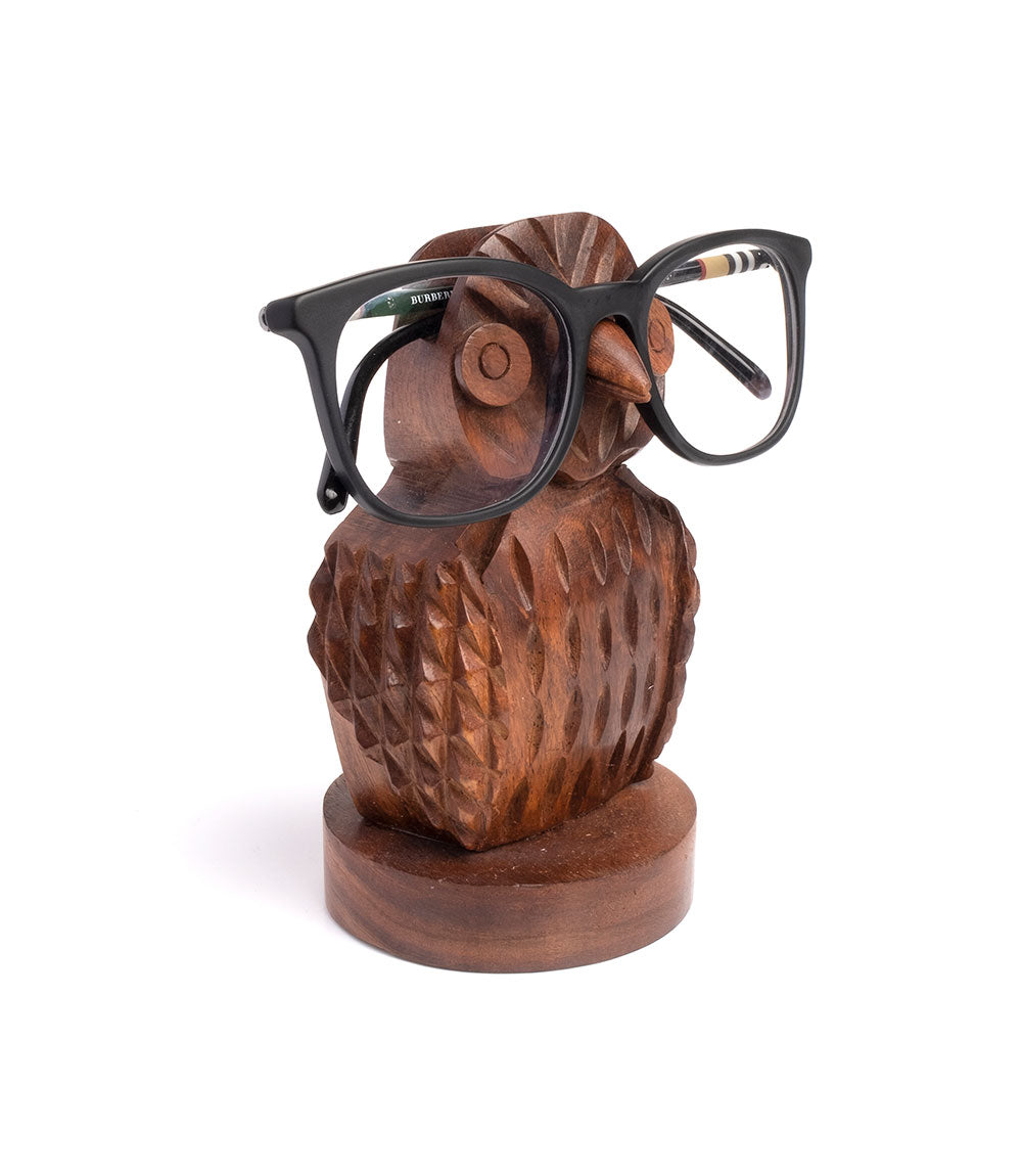 Hand-Carved Owl Eyeglass Holder