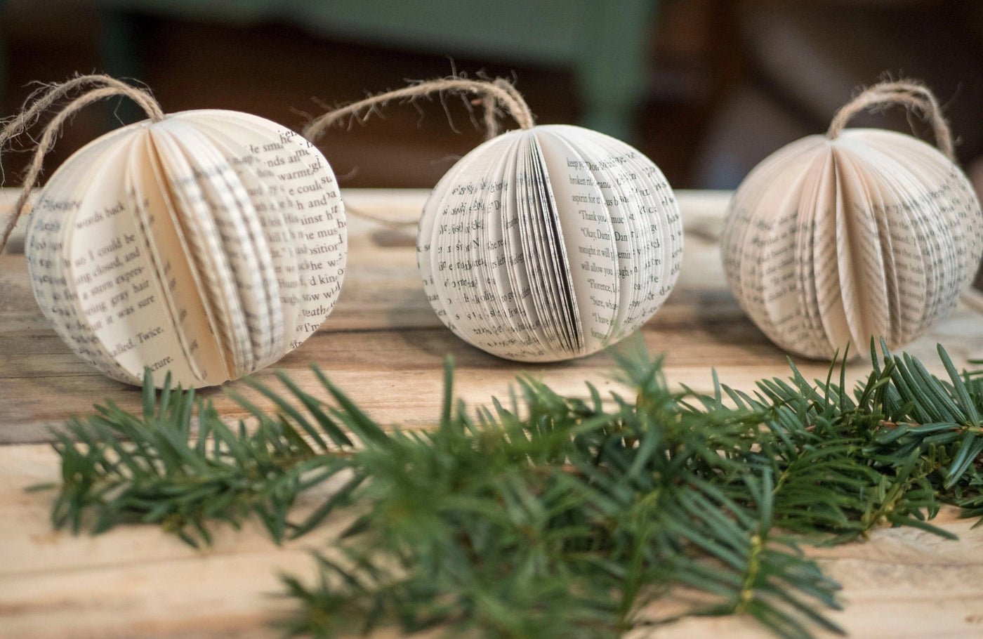 Book Ornament- Set of 3