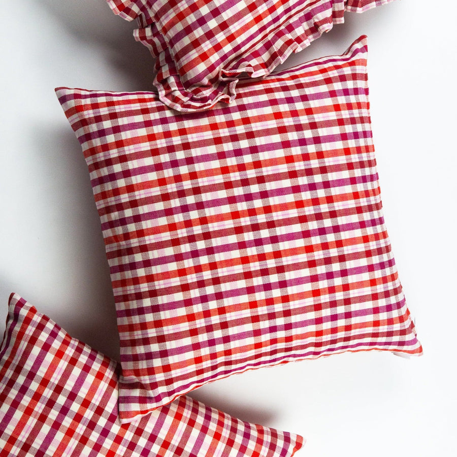 Archive NY Noel Handmade Plaid Square Pillow, 20"x 20"