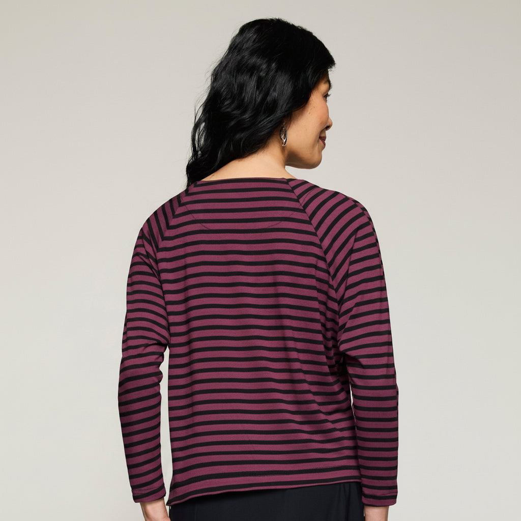 Zip-Side Pullover - Fig/Black