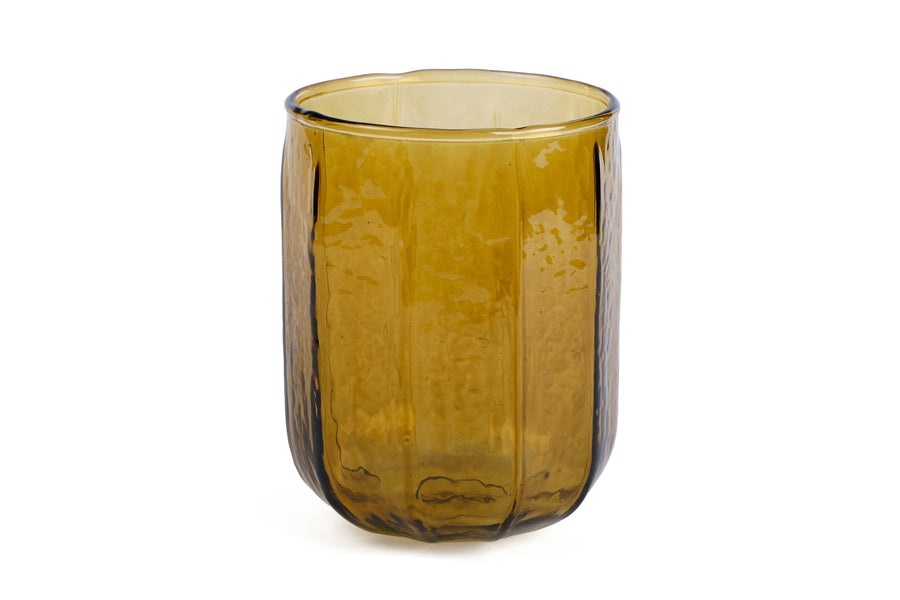 Handcrafted Hammered Water Glass, Brown Set of 2