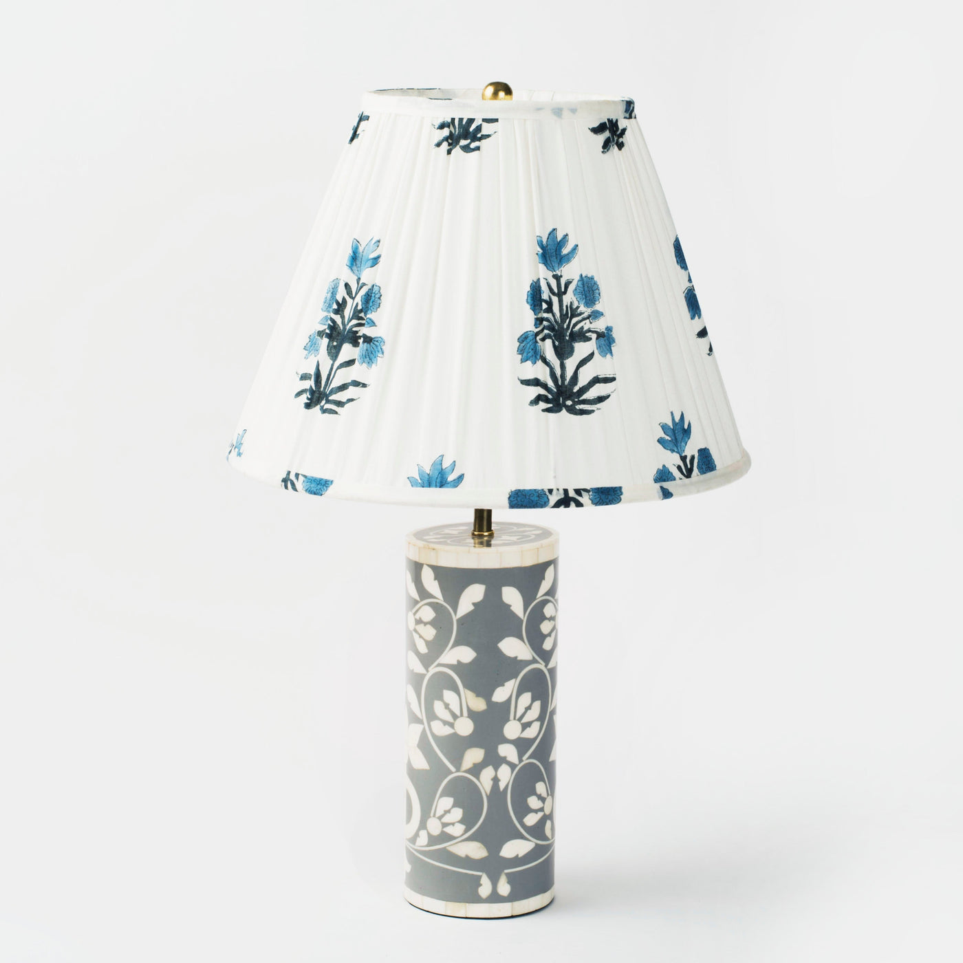 Floral Vines Table Lamp, Grey