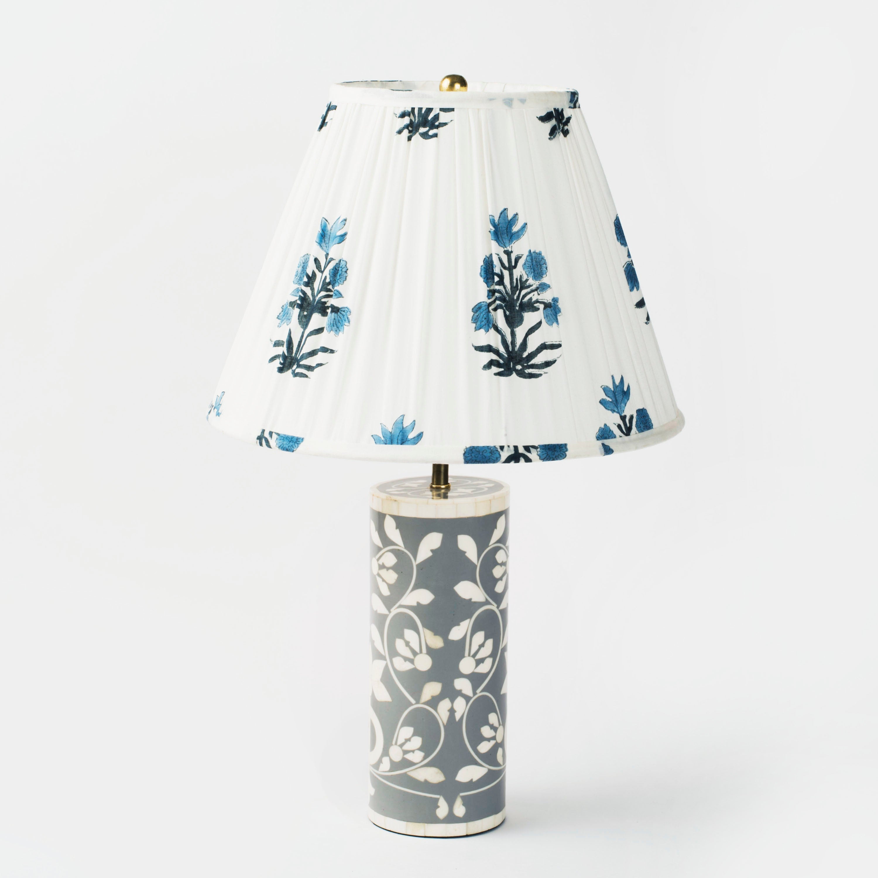 Floral Vines Table Lamp, Grey