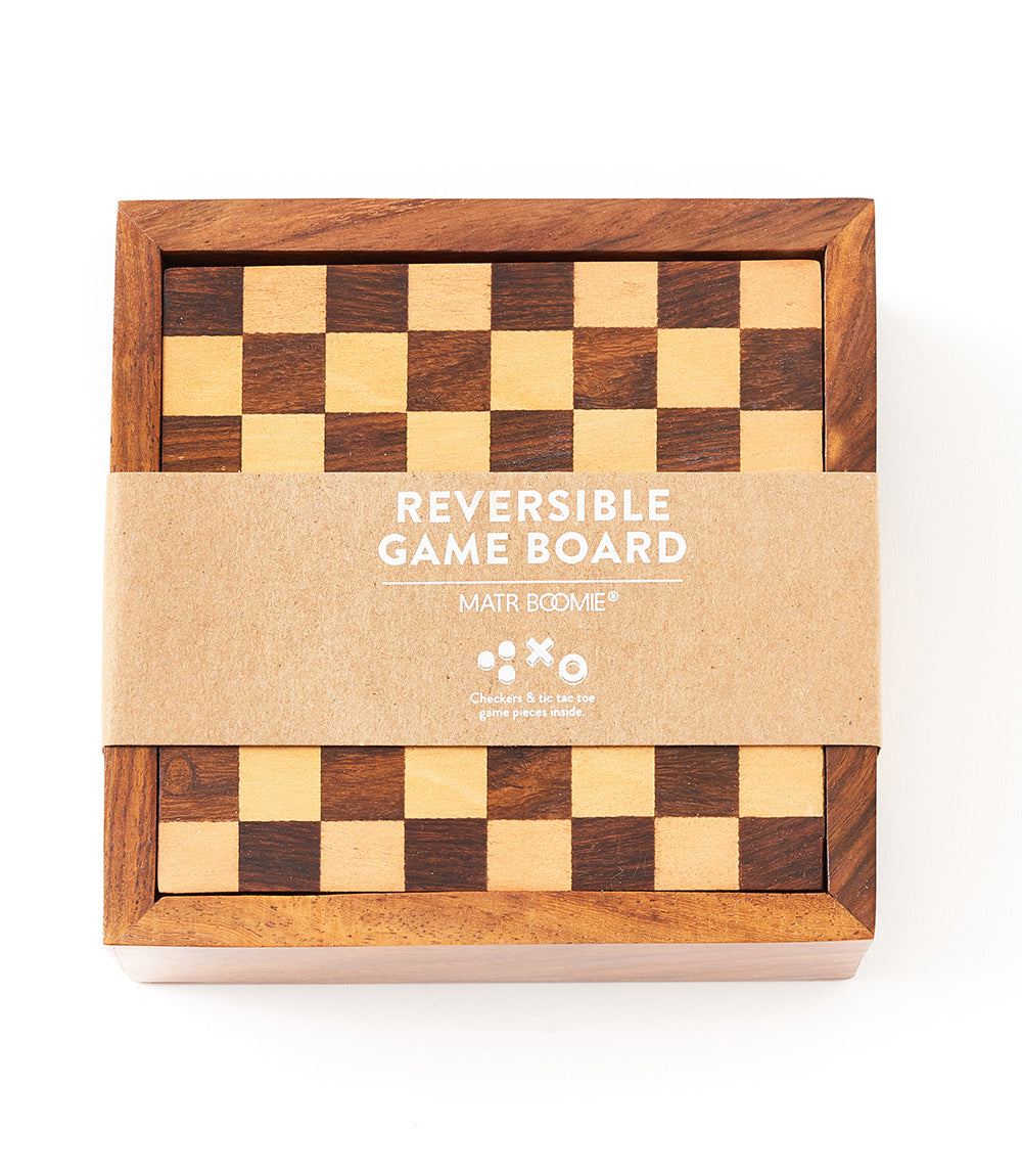 Handcrafted Rosewood 2-in-1 Game Set – Checkers & Tic-Tac-Toe