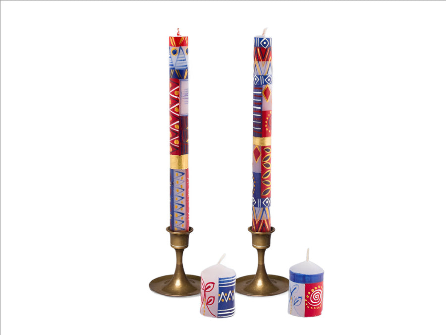 Red, White & Blue Painted Candles