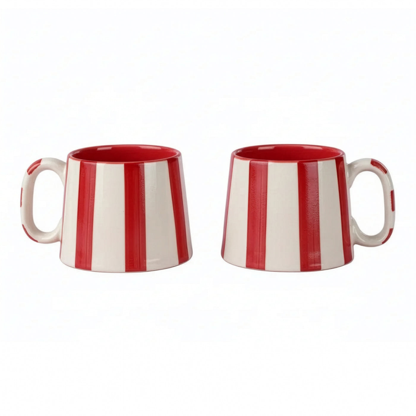 Handmade Ceramic Red Stripe Coffee & Tea Mug