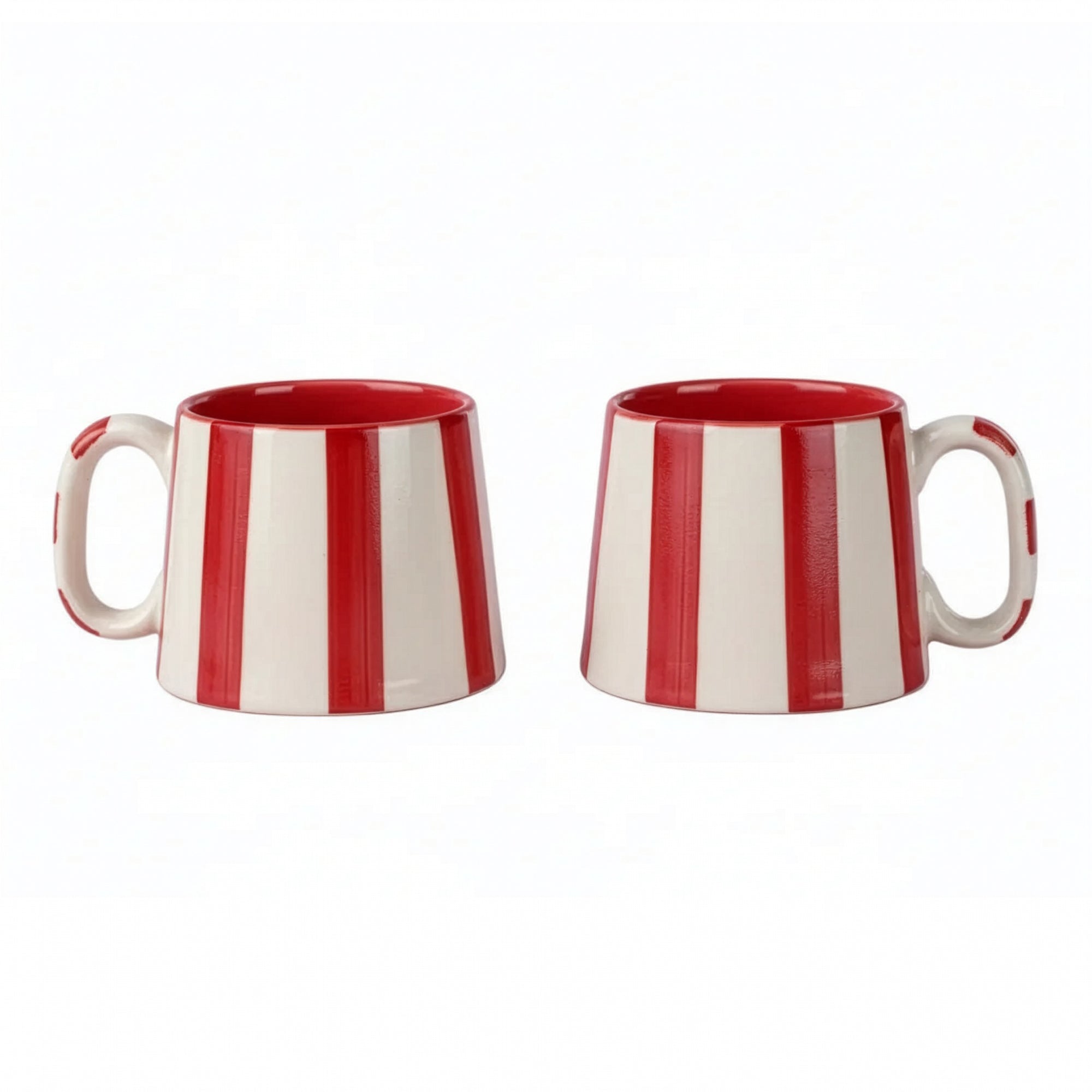 Handmade Ceramic Red Stripe Coffee & Tea Mug