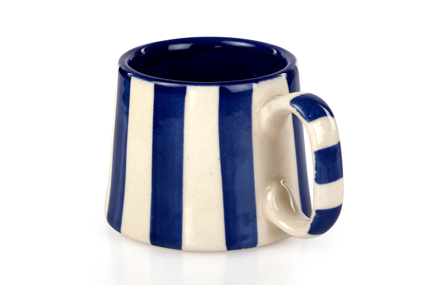 Handmade Ceramic Dark Blue Stripe Coffee & Tea Mug