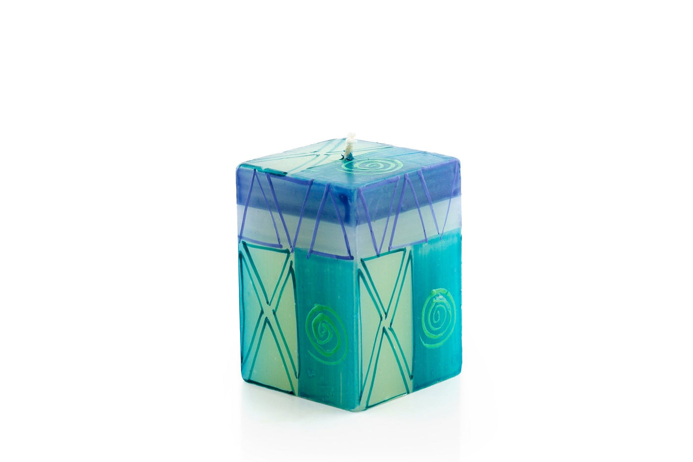 Blue & Green Painted Candles