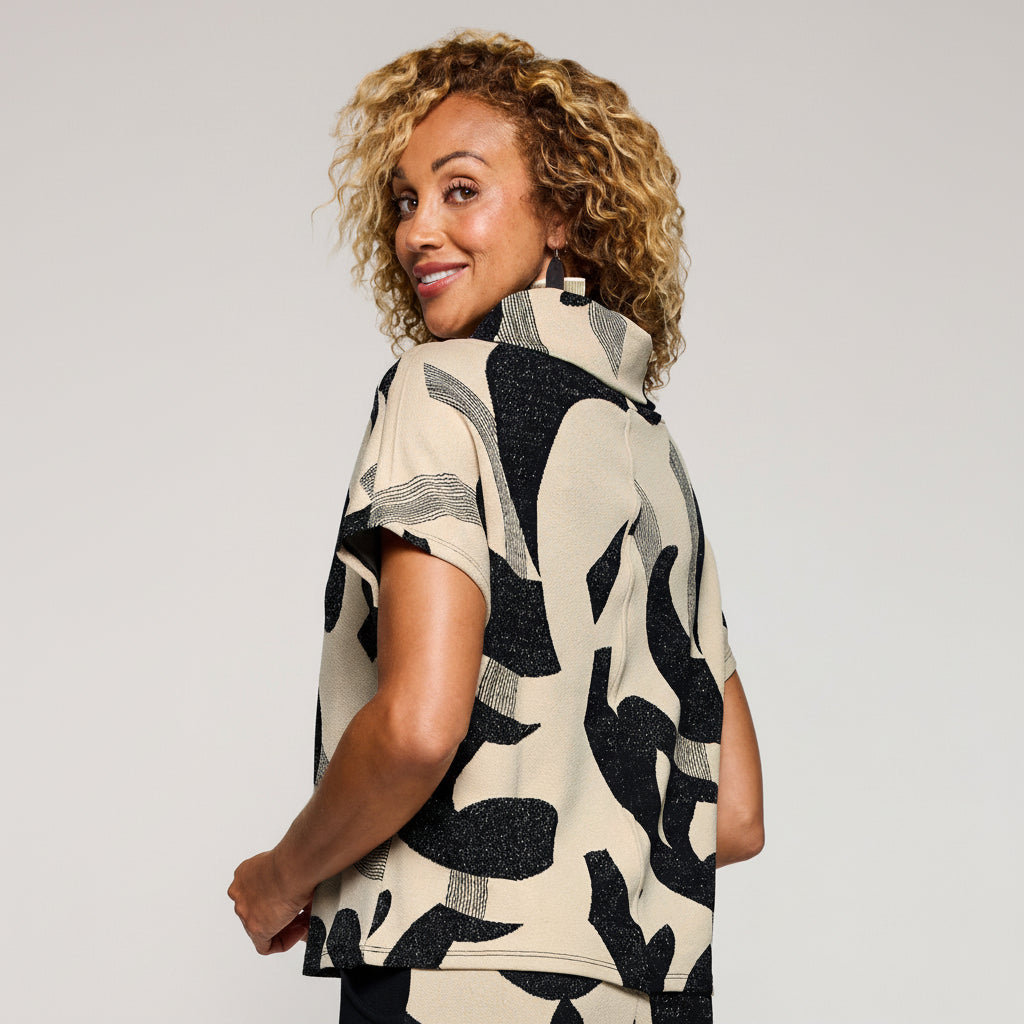 Suki Top - Black/White Mix