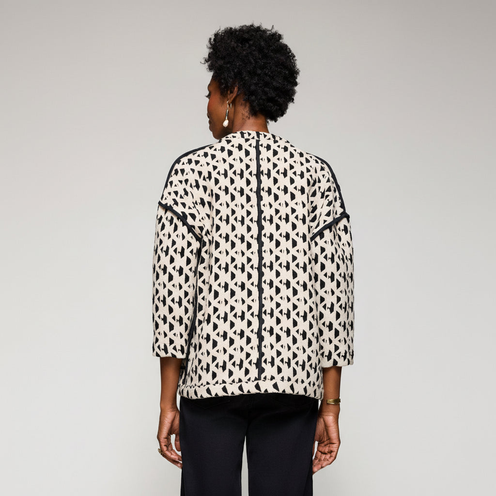 Reversible Mirage Jacket - Black/Ecru Geo