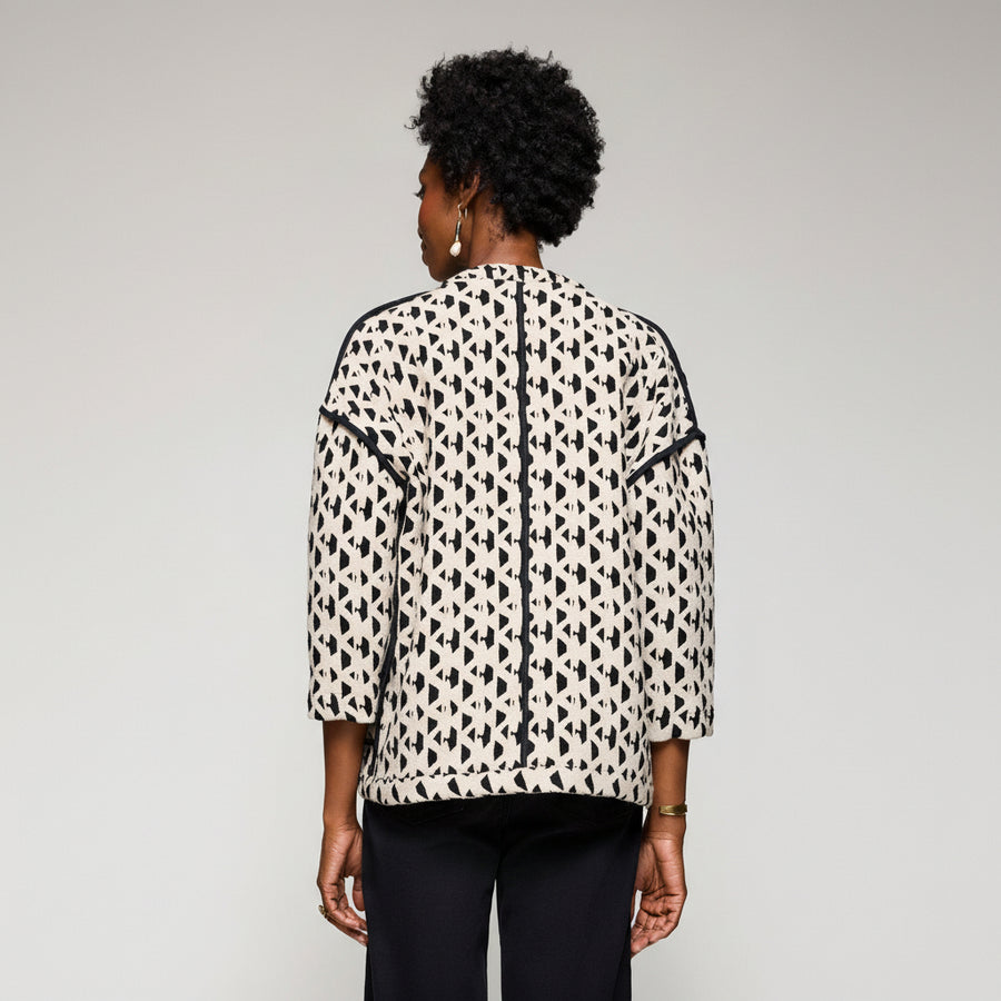 Reversible Mirage Jacket - Black/Ecru Geo