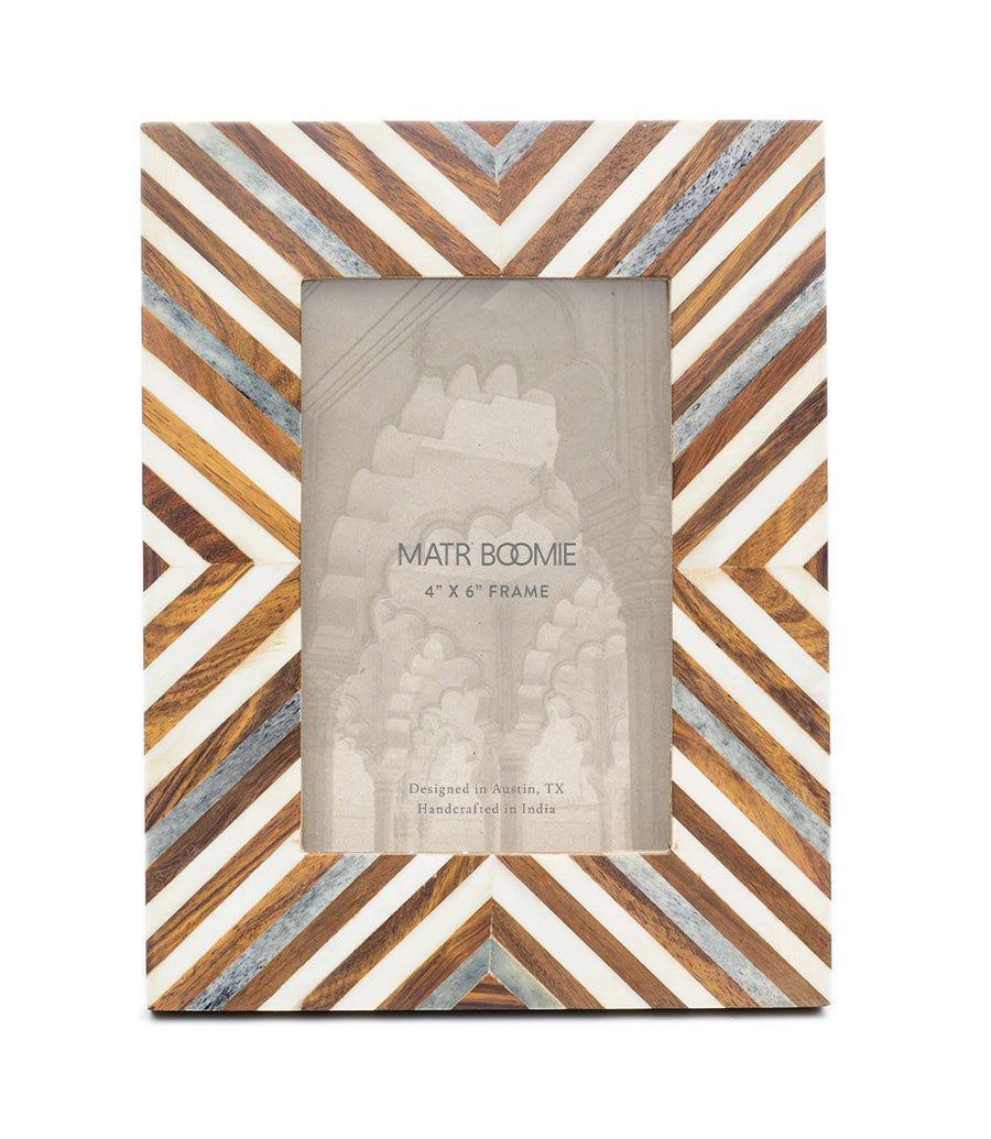 Banka Mundi Mountain Bone Inlay Picture Frame, 4" x 6"