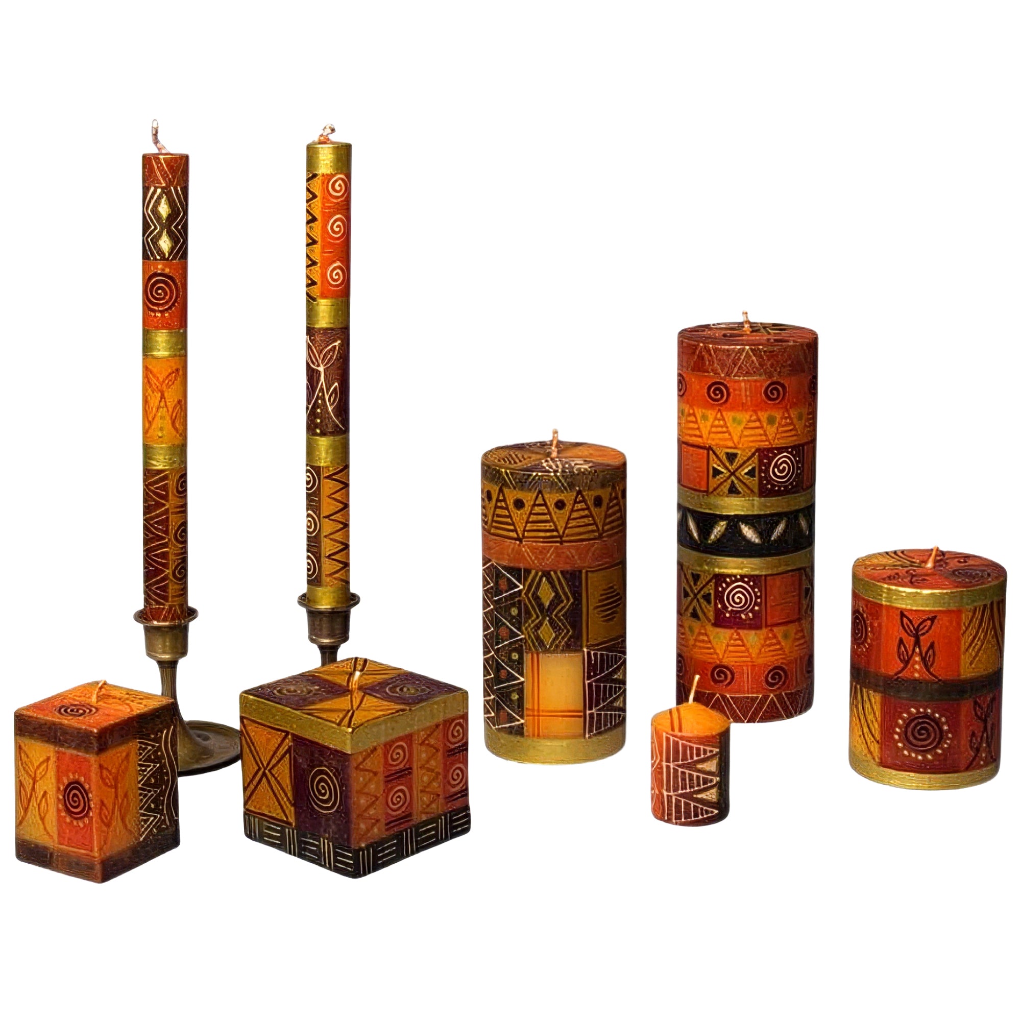 Safari Gold Painted Candles