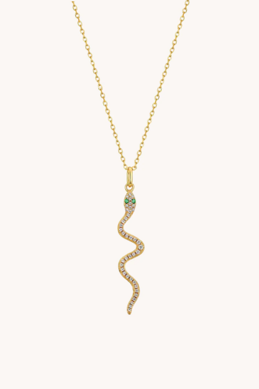Snake Gold Pendant with Chain