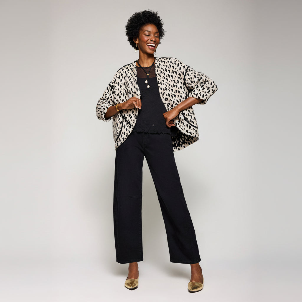 Reversible Mirage Jacket - Black/Ecru Geo