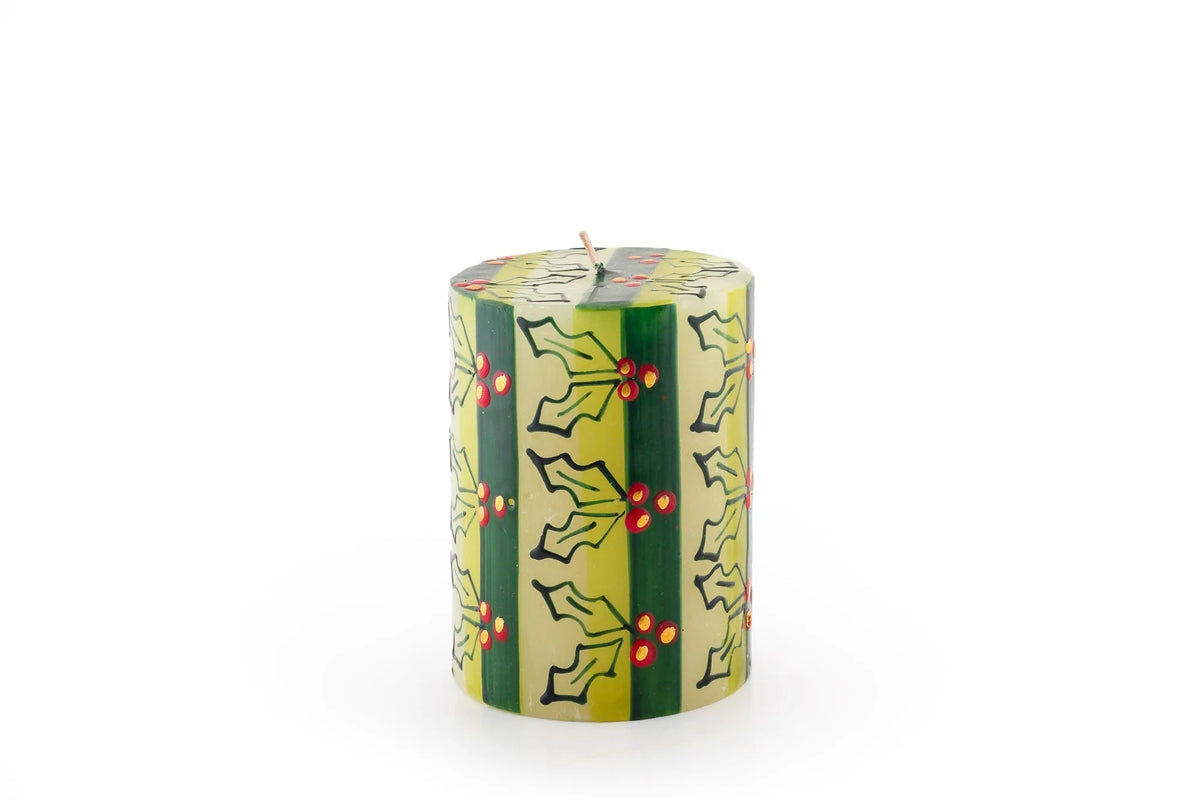 Traditional Christmas Painted Candles