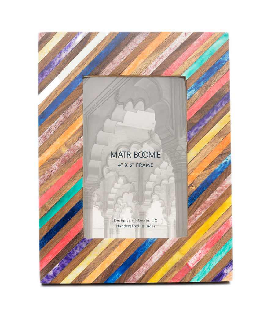 Banka Mundi Bone Inlay Picture Frame, 4" x 6"