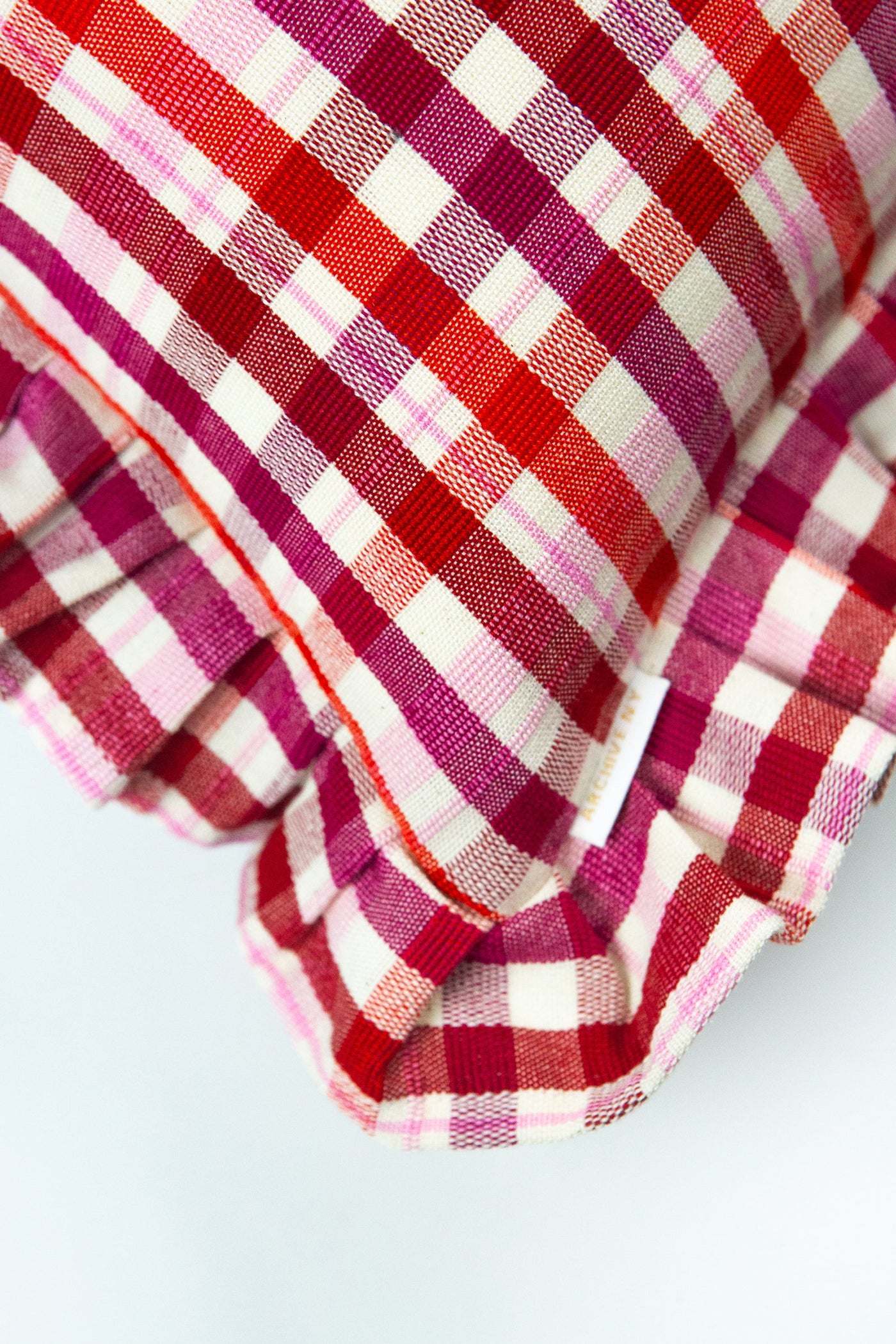 Archive NY Noel Handmade Ruffle Plaid Pillow, 15"x20"