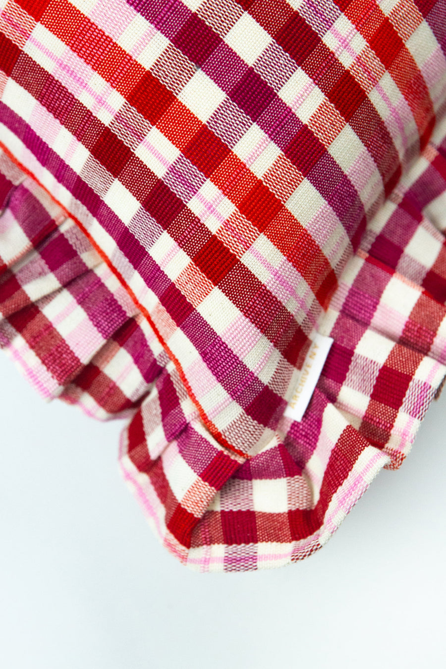 Archive NY Noel Handmade Ruffle Plaid Pillow, 15"x20"