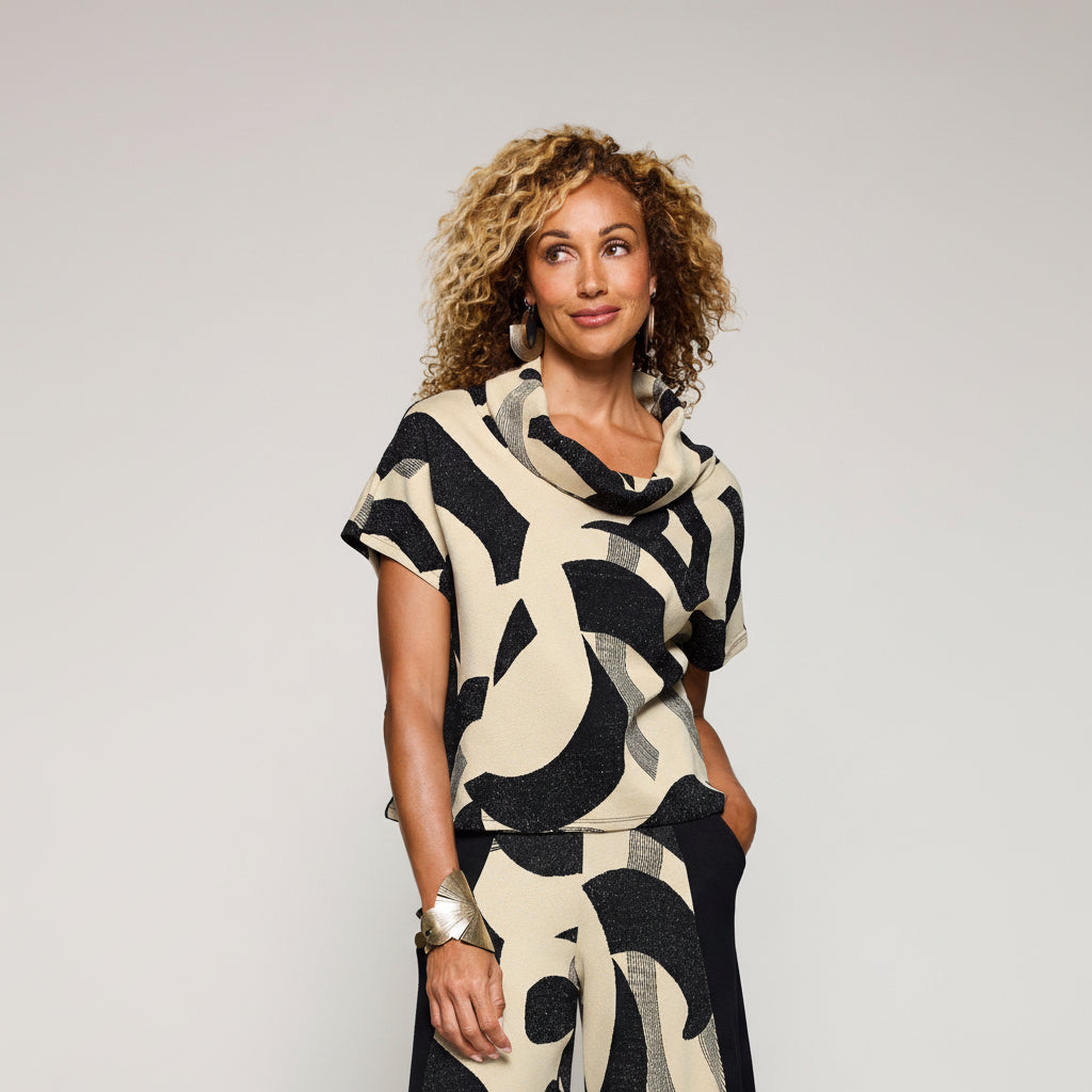 Suki Top - Black/White Mix