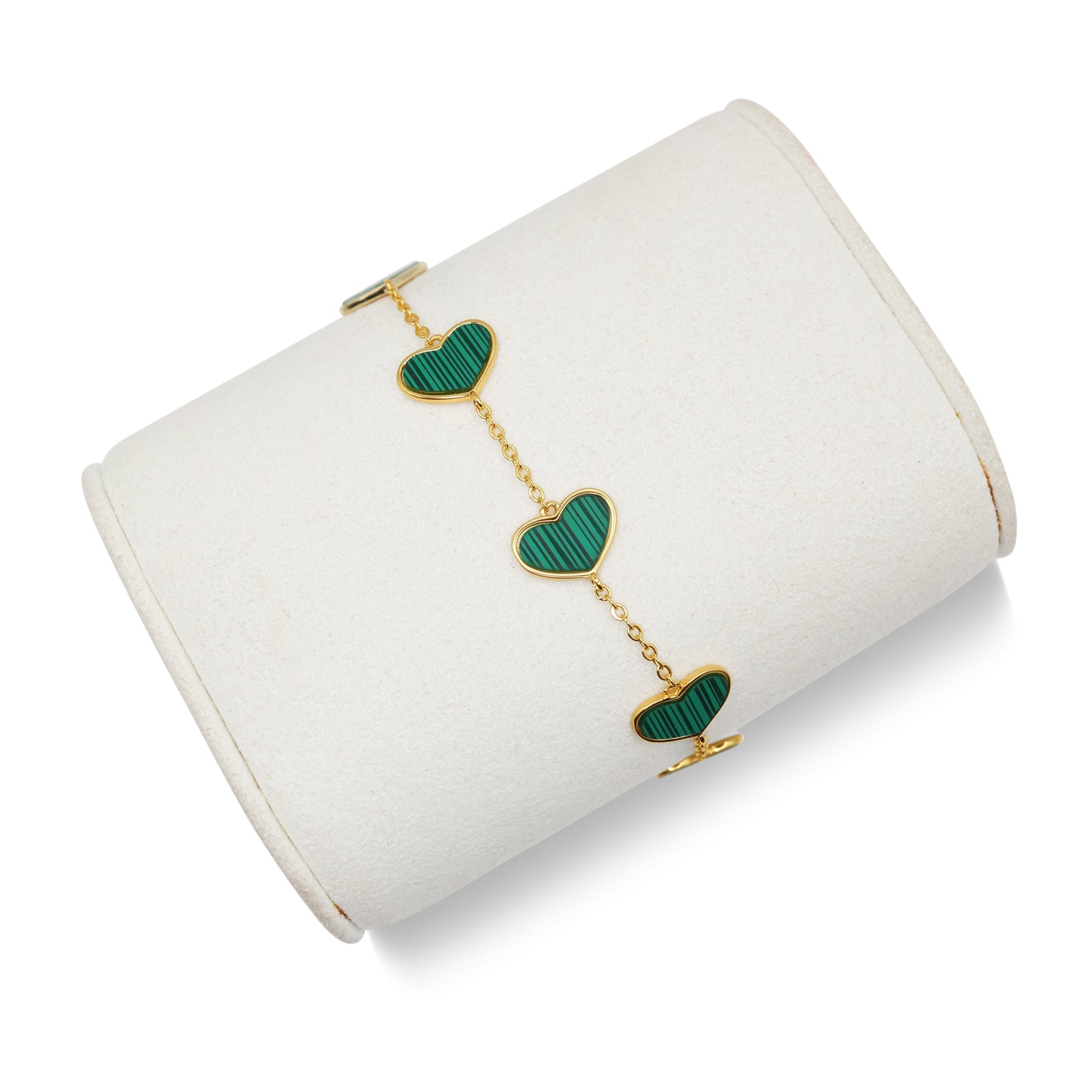 Everly Bracelet - Emerald Hearts