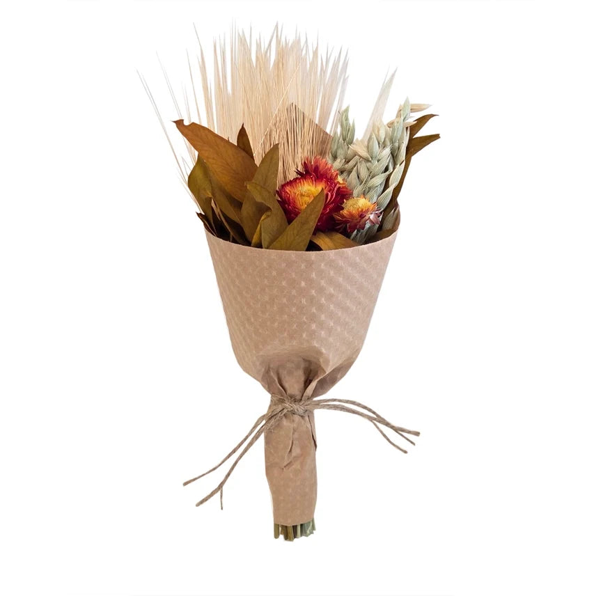 Mini Willow Strawflower & Grains Bouquet