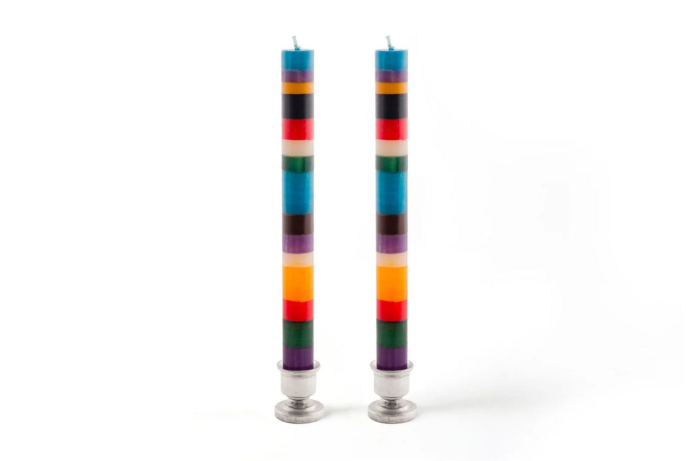 Memphis Stripe Painted Candles