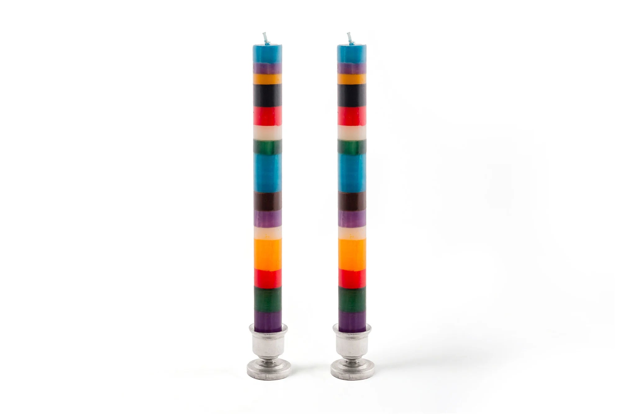 Memphis Stripe Painted Candles