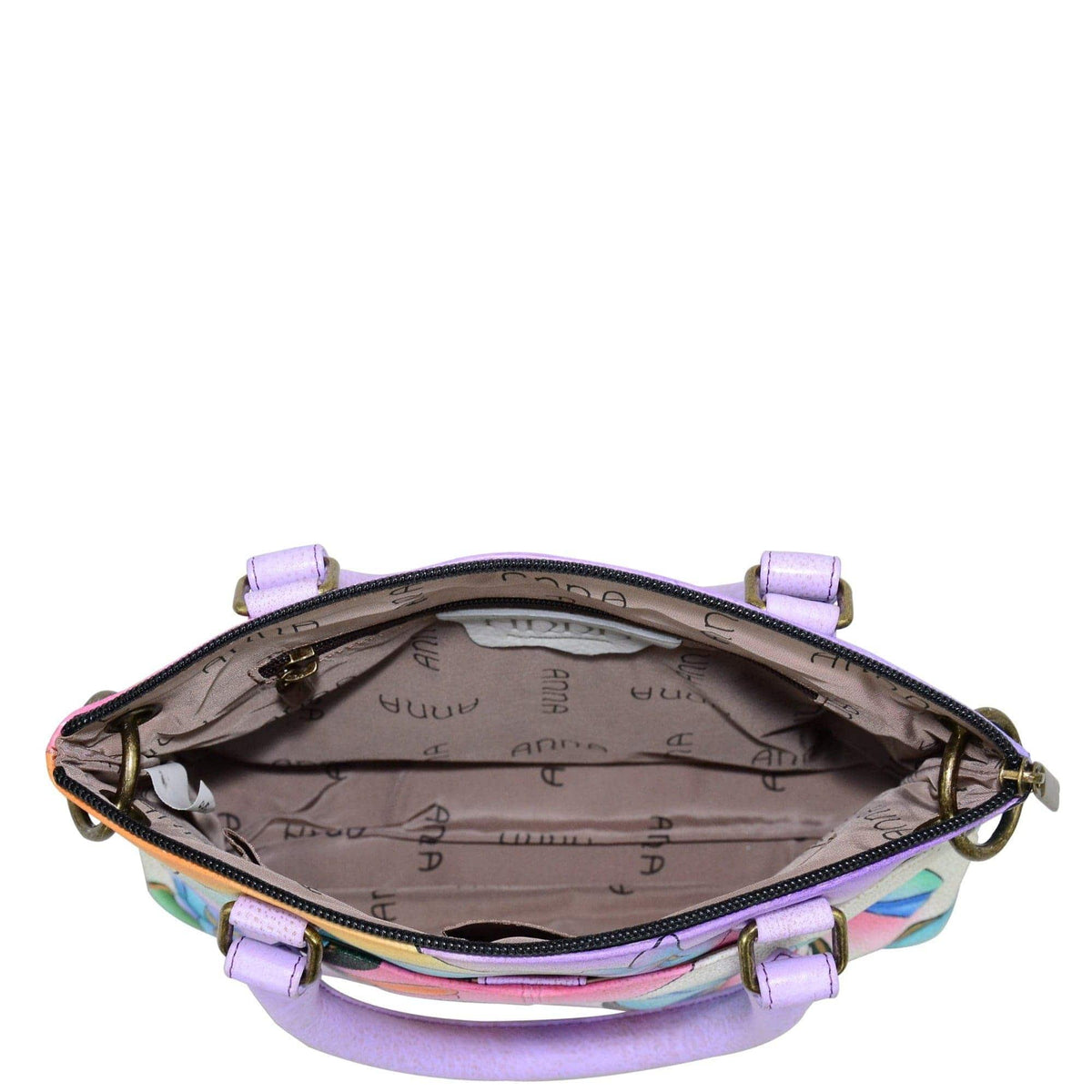 Dragonfly Stained Glass Hand-Painted Leather Satchel