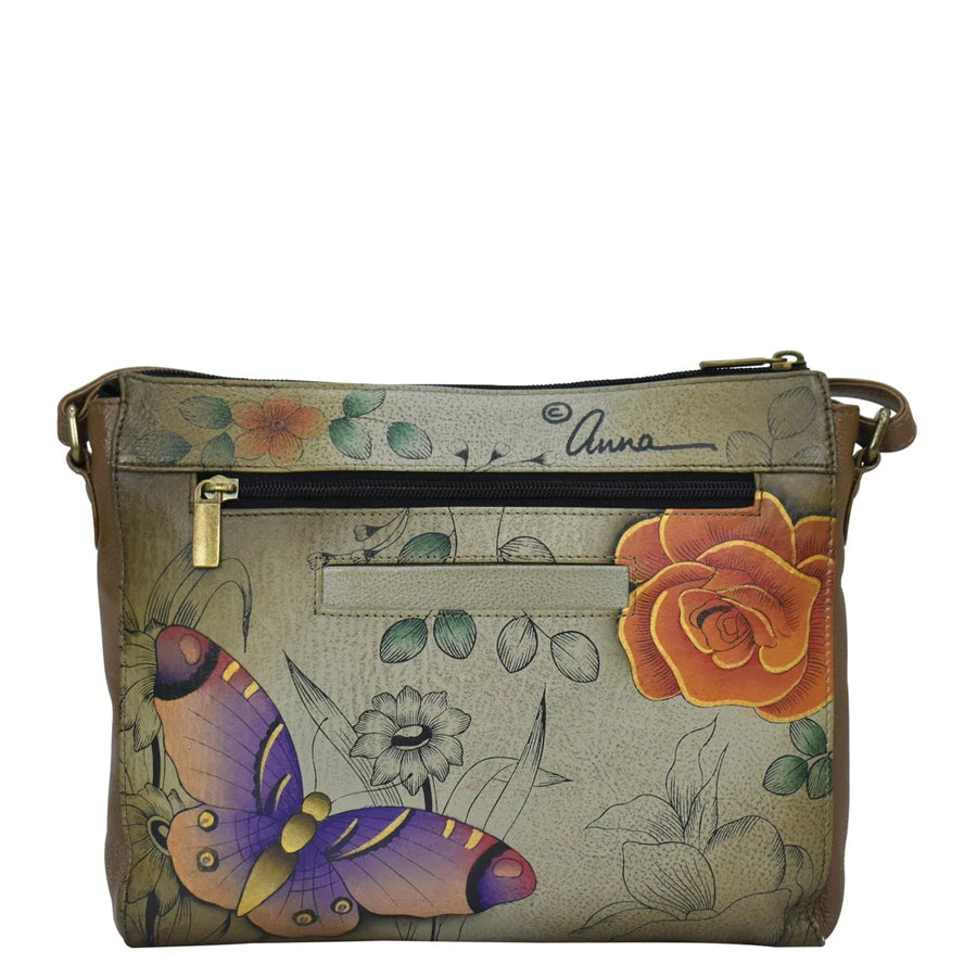 Floral Paradise Hand-Painted Leather Slim Crossbody