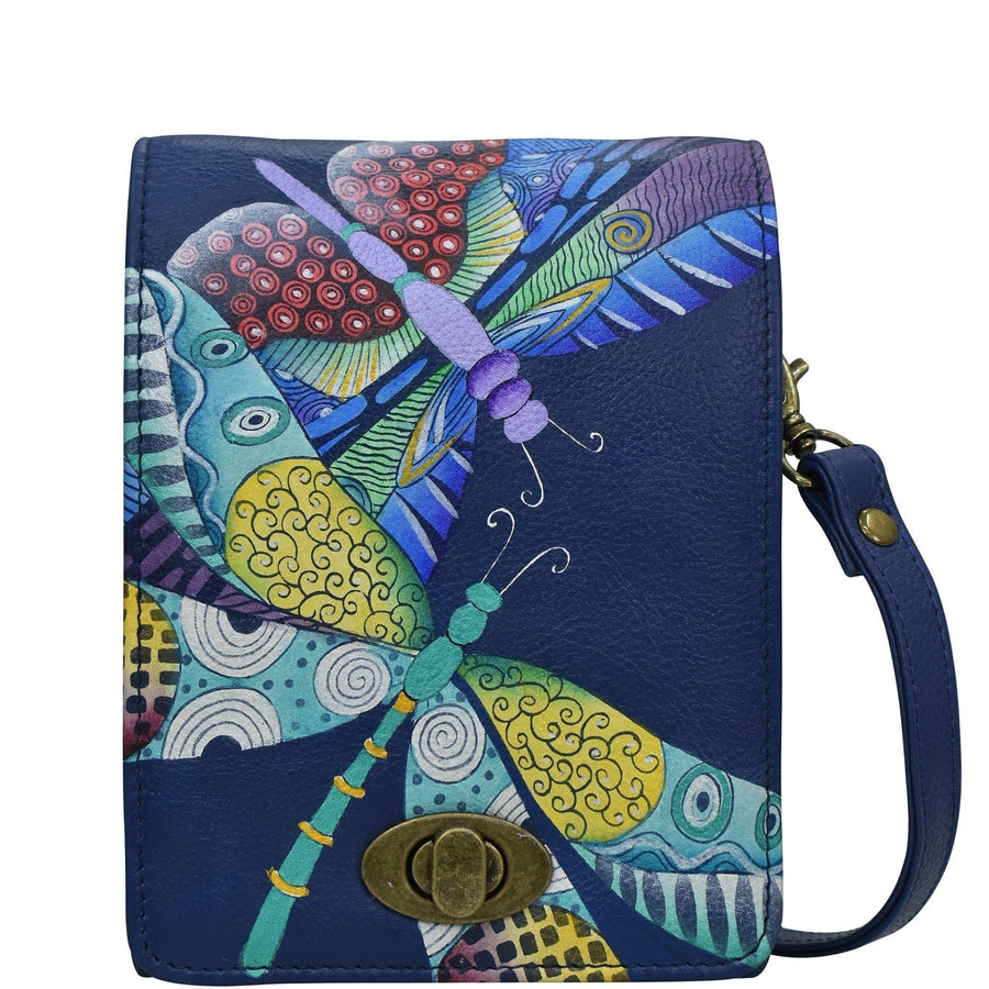 Dancing Dragonflies Hand-Painted Leather Convertible Belt Bag
