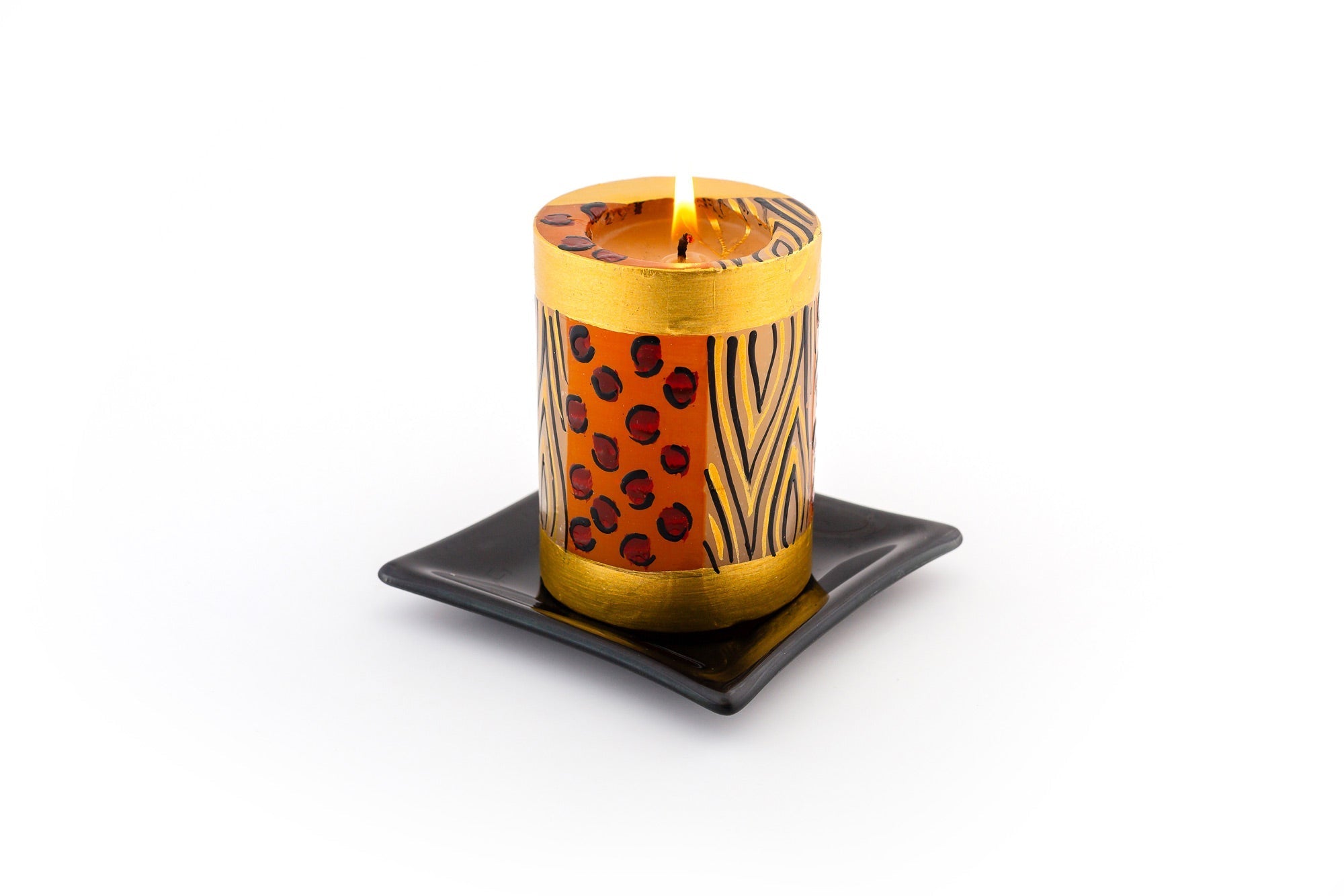Animal Print Painted Candles