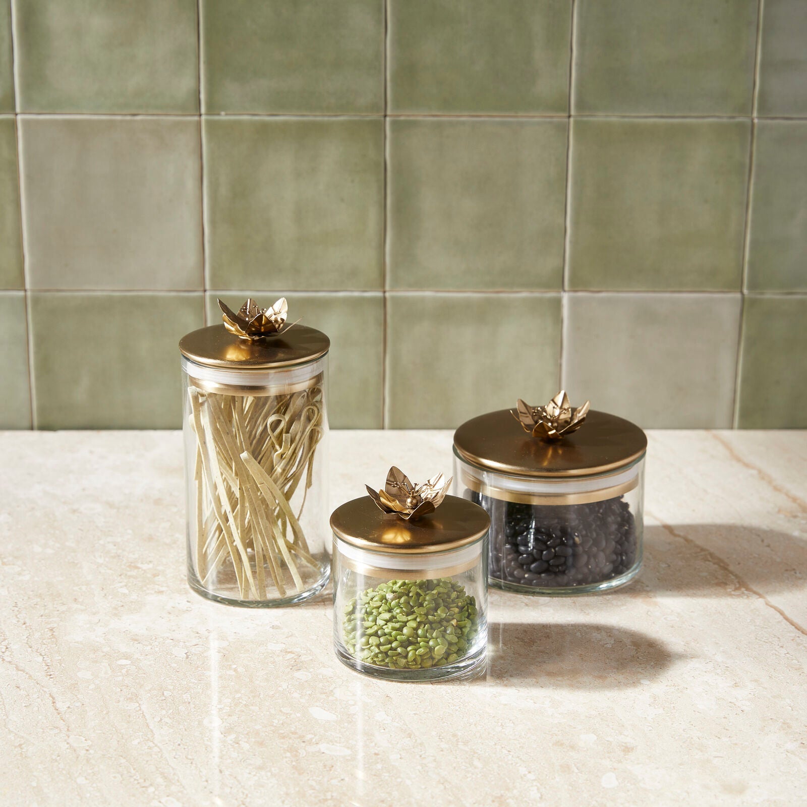 Lily Botanical Canisters, Set of 3