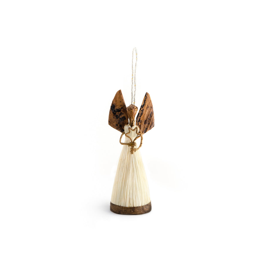 Handmade Sisal Angel Holiday Figurine, 6"