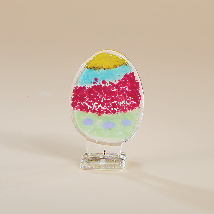 Fused Glass Easter Egg Sculpture