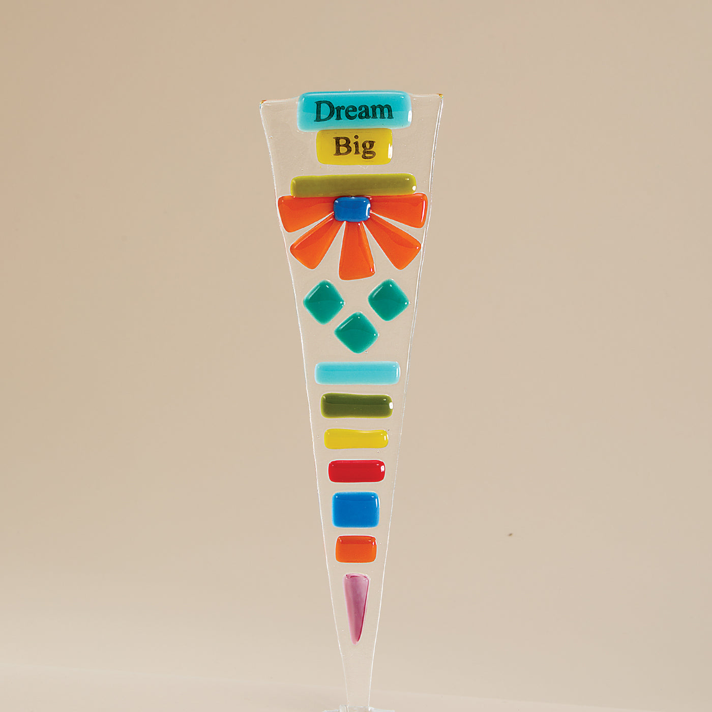 Fused Glass Dream Big Garden Stake