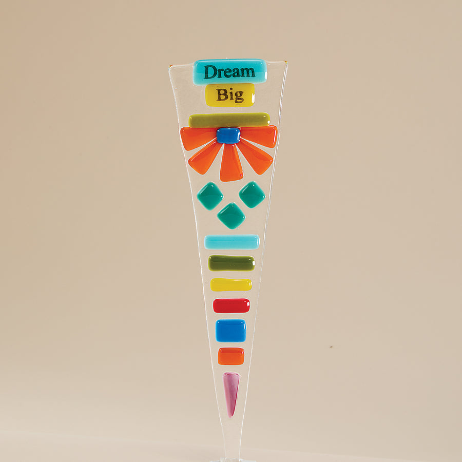 Fused Glass Dream Big Garden Stake
