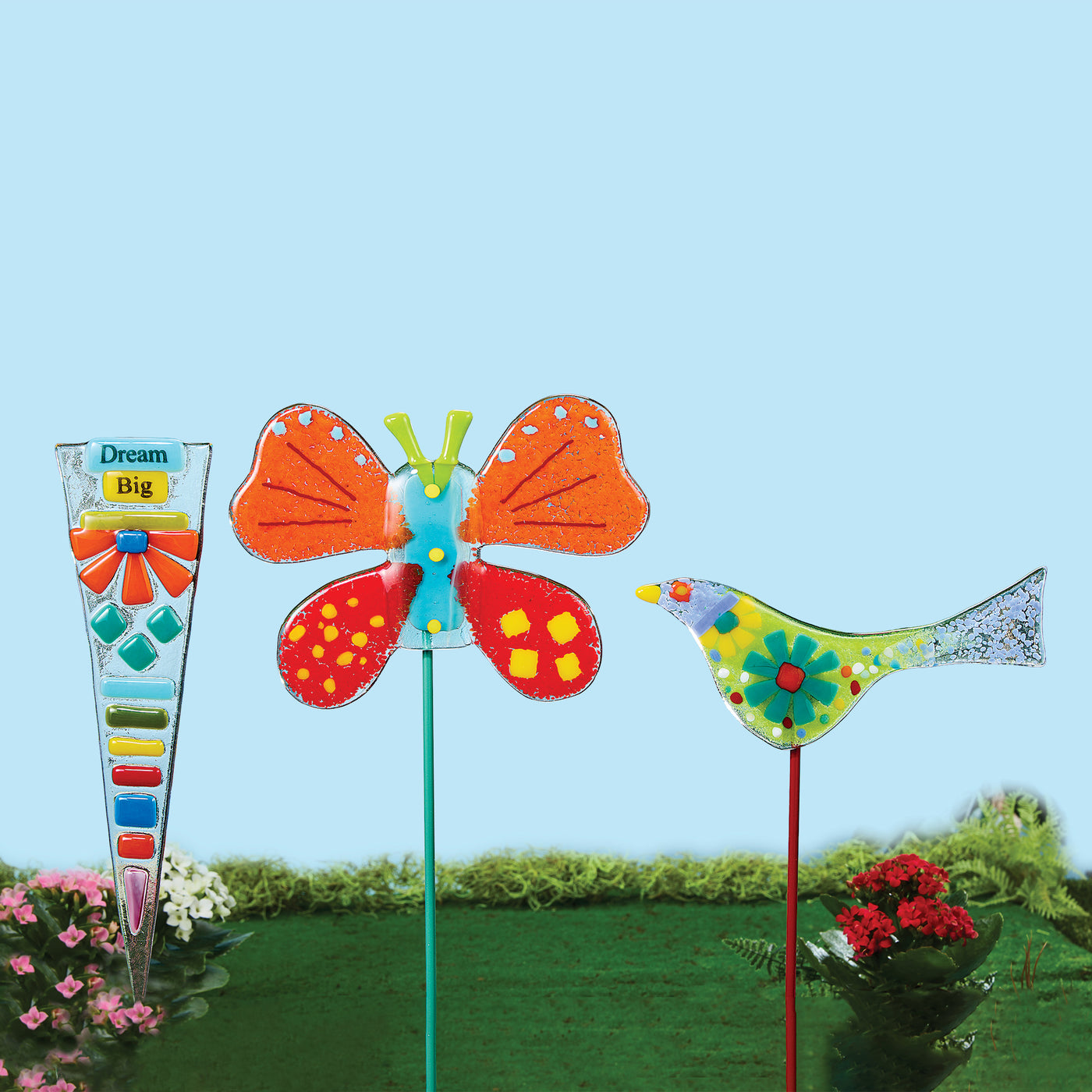 Fused Glass Butterfly Garden Stake