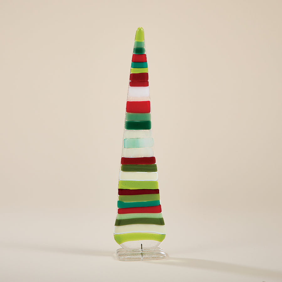 Fused Glass Medium Striped Tree