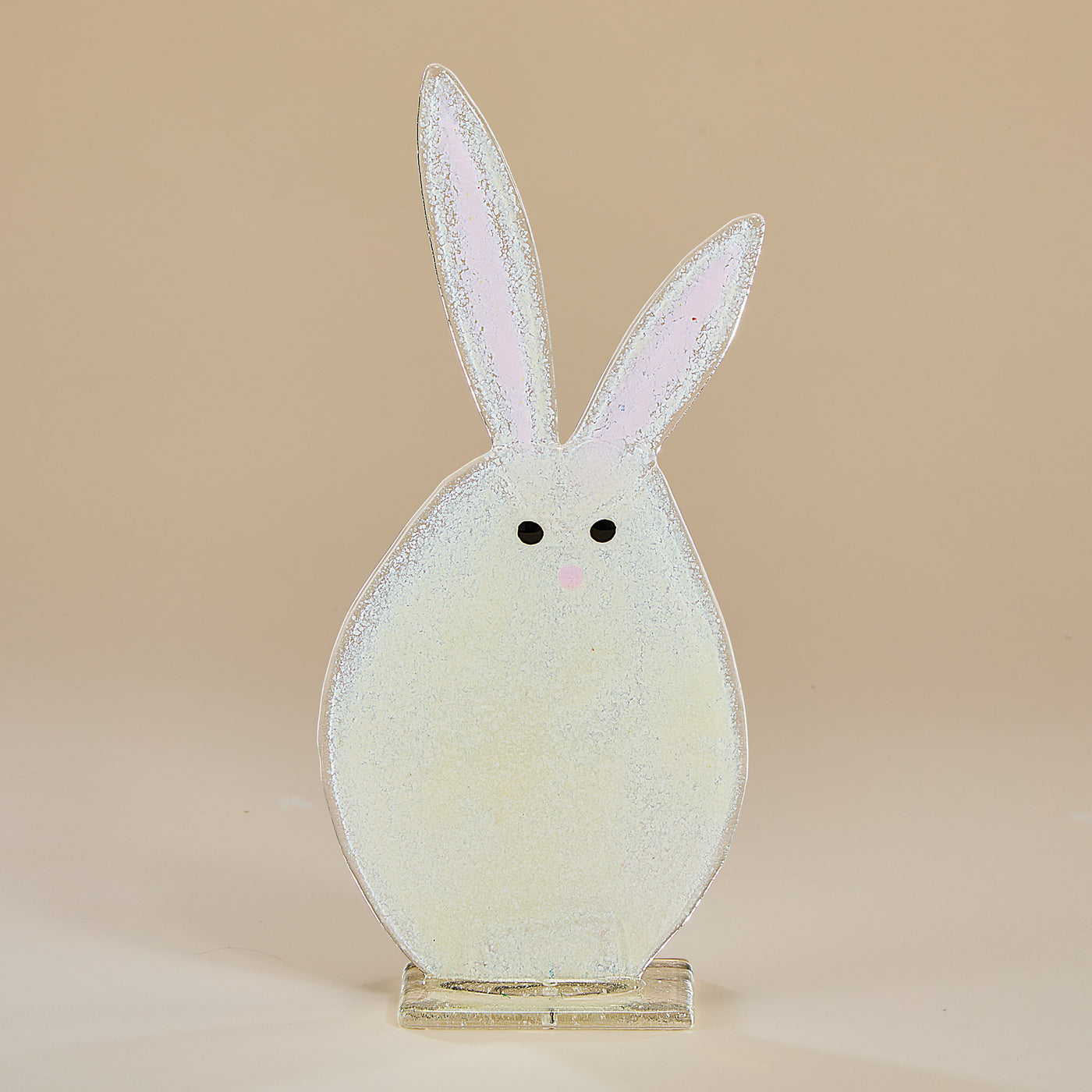 Fused Glass White Bunny Sculpture