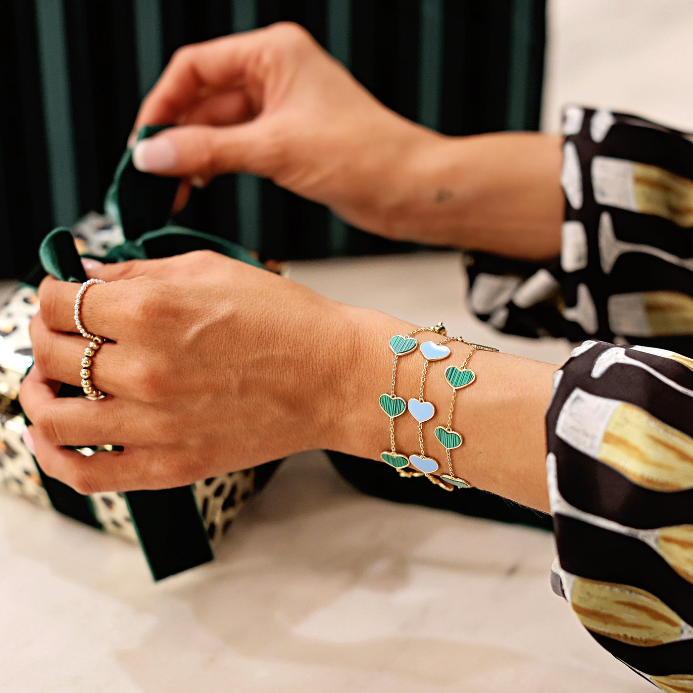 Everly Bracelet - Turquoise Hearts