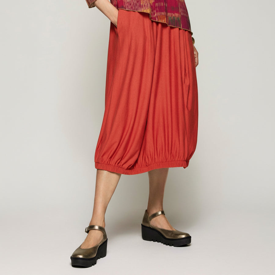 Bamboo Billow Skirt - Autumn Red