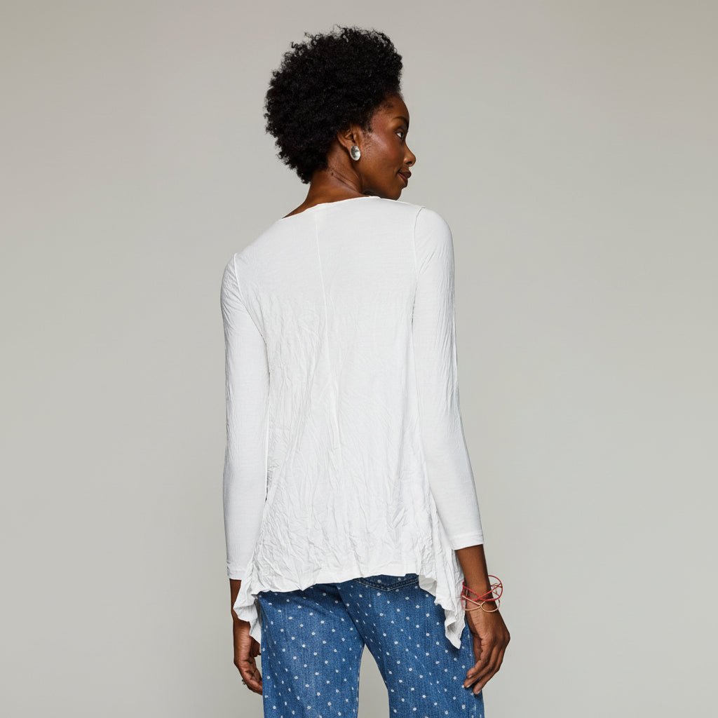 Crushed Tencel Britta Tunic - White