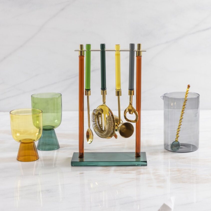 Jewel-Toned Hanging Bar Tool Set