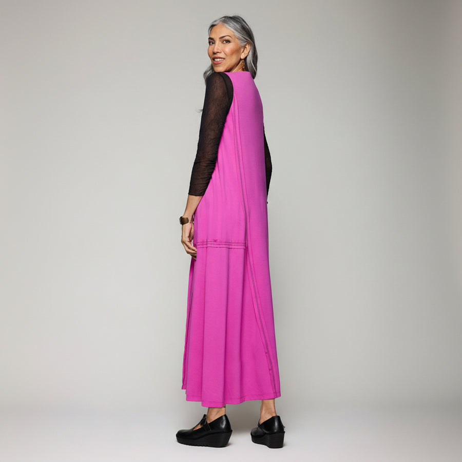 Sleeveless Elemental Dress - Fuschia/Black