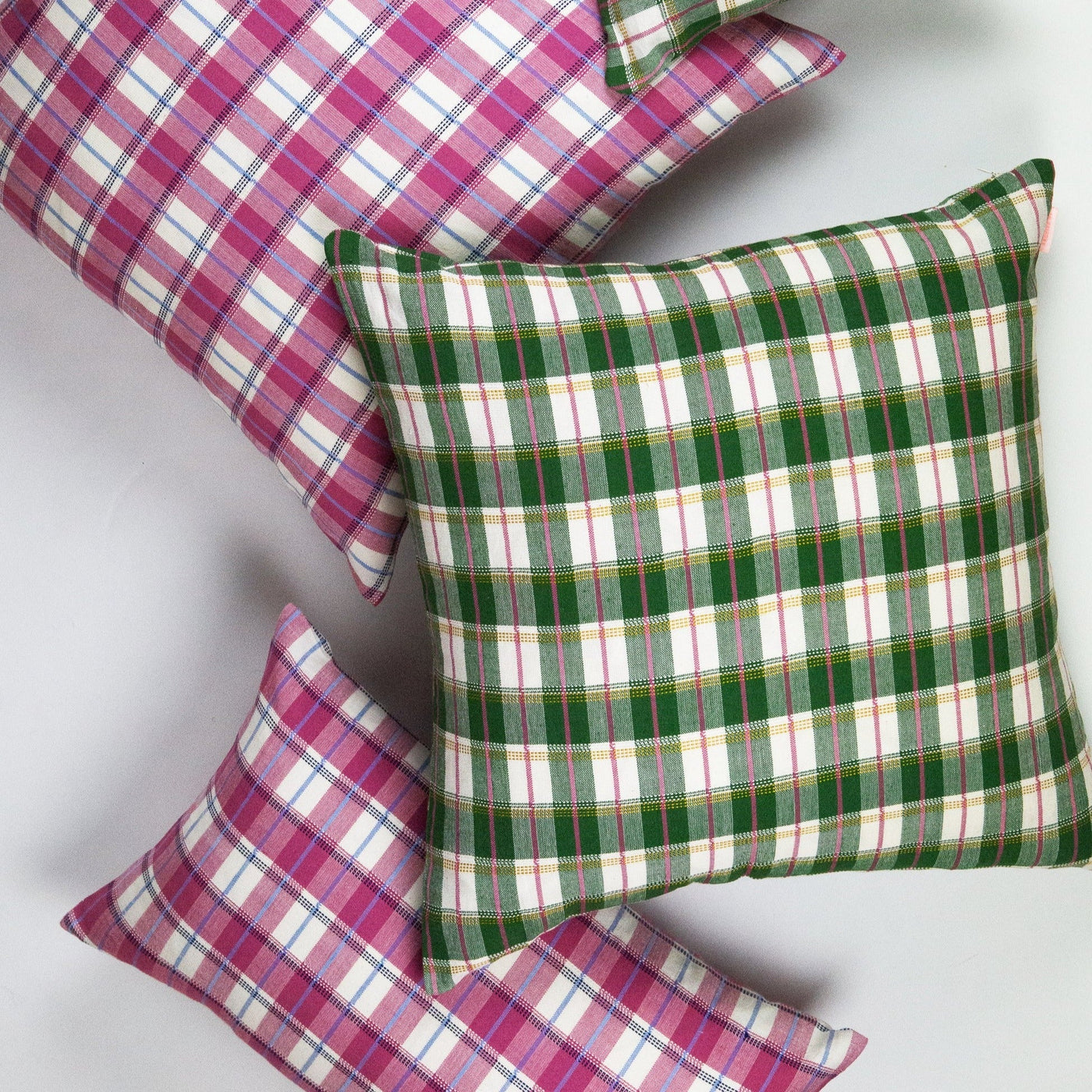 Archive NY San Andres Gingham Green Square Pillow, 20"