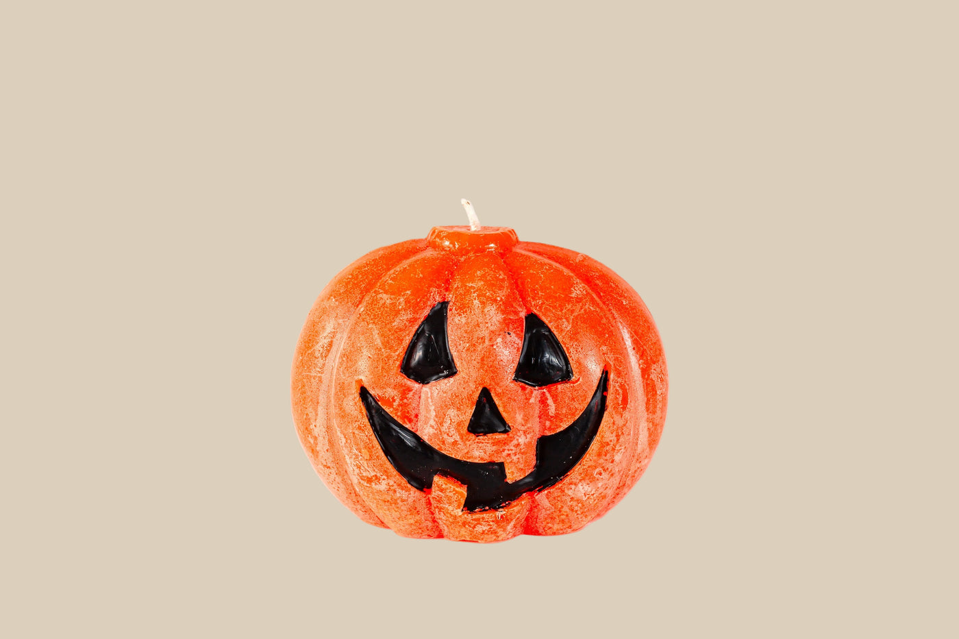 Happy Pumpkin Painted Candle