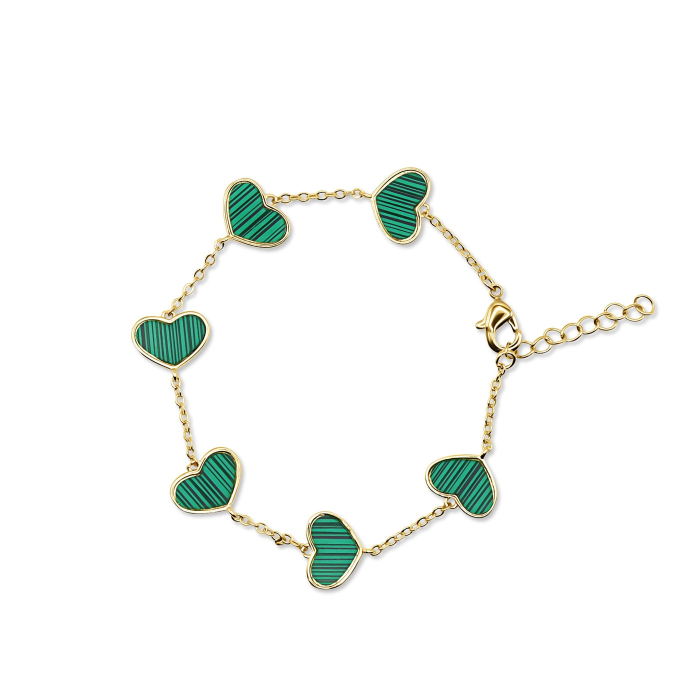 Everly Bracelet - Emerald Hearts